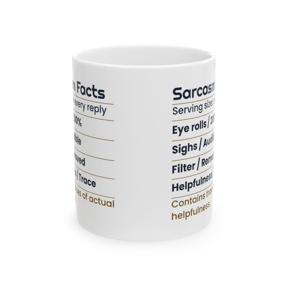 Funny Sarcastic Coffee Mug Sarcasm Facts Label For Coworkers