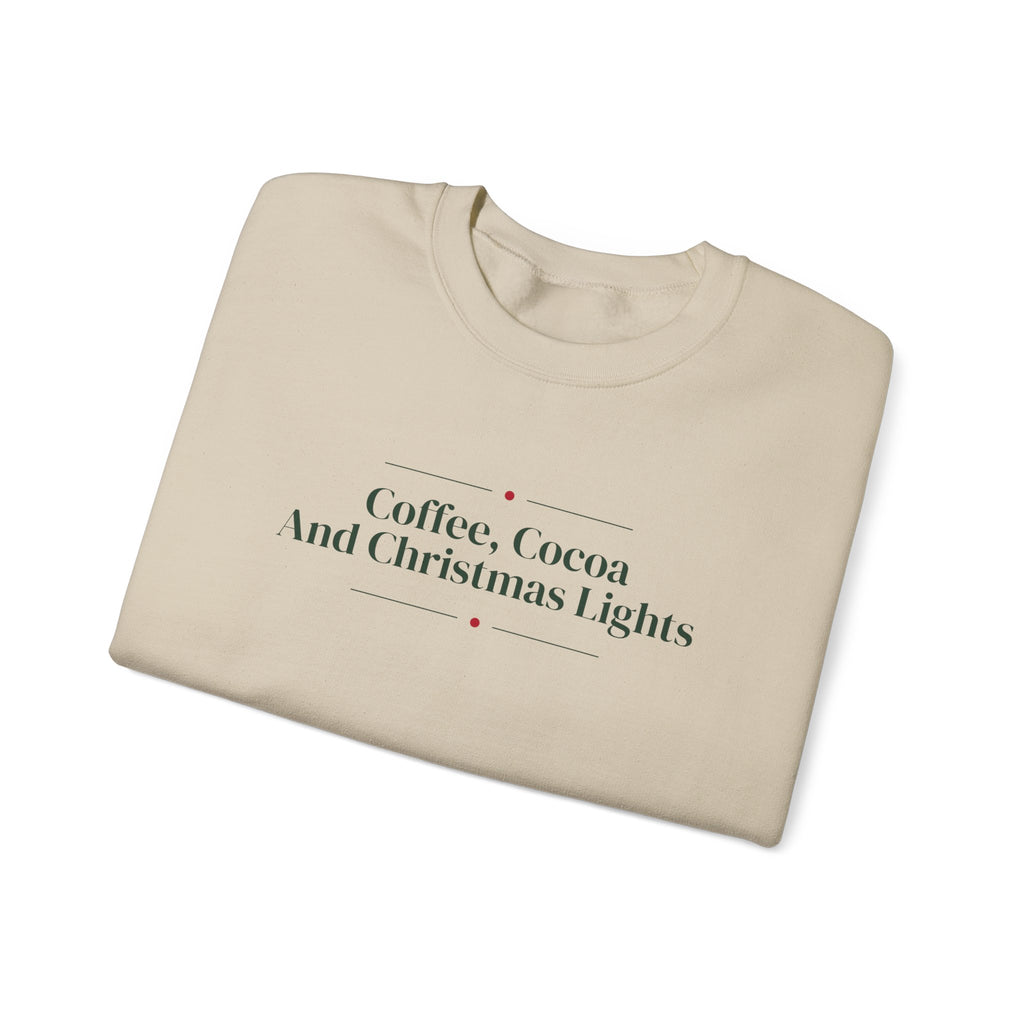 Christmas Sweatshirt Coffee Cocoa And Christmas Lights Cozy Mug