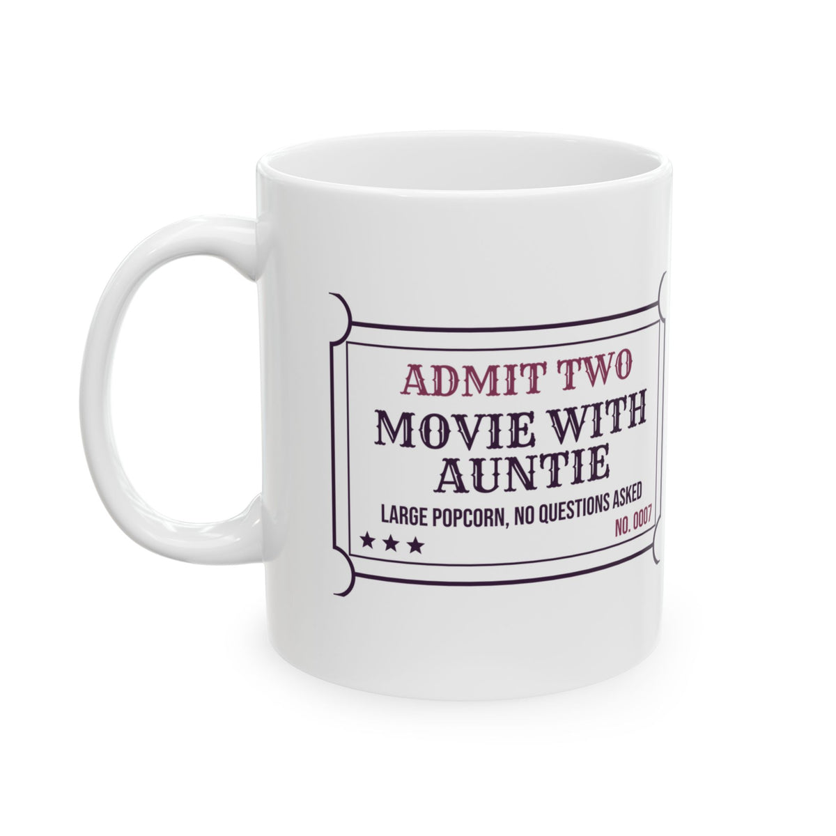 Funny Aunt Coffee Mug Movie With Auntie Large Popcorn No Questions