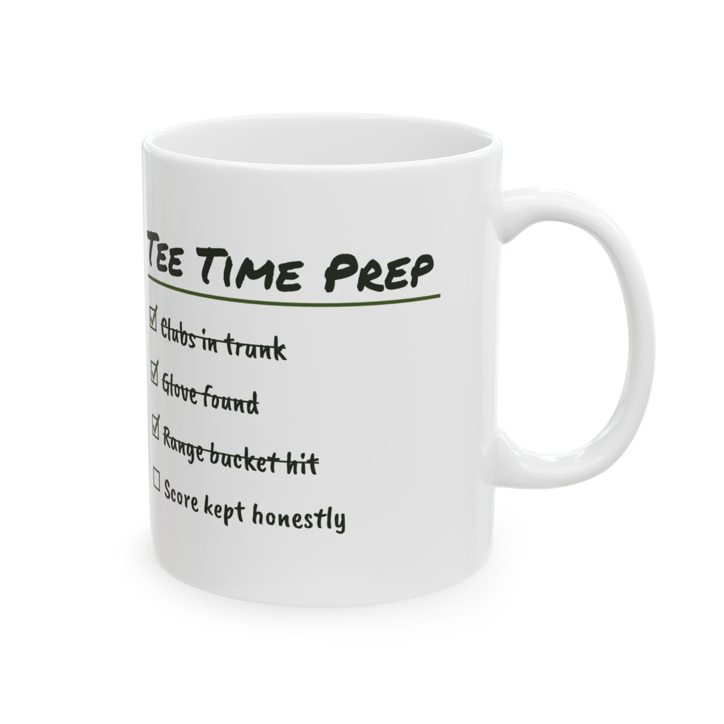 Golf Coffee Mug Tee Time Prep Checklist Score Kept Mostly Honestly