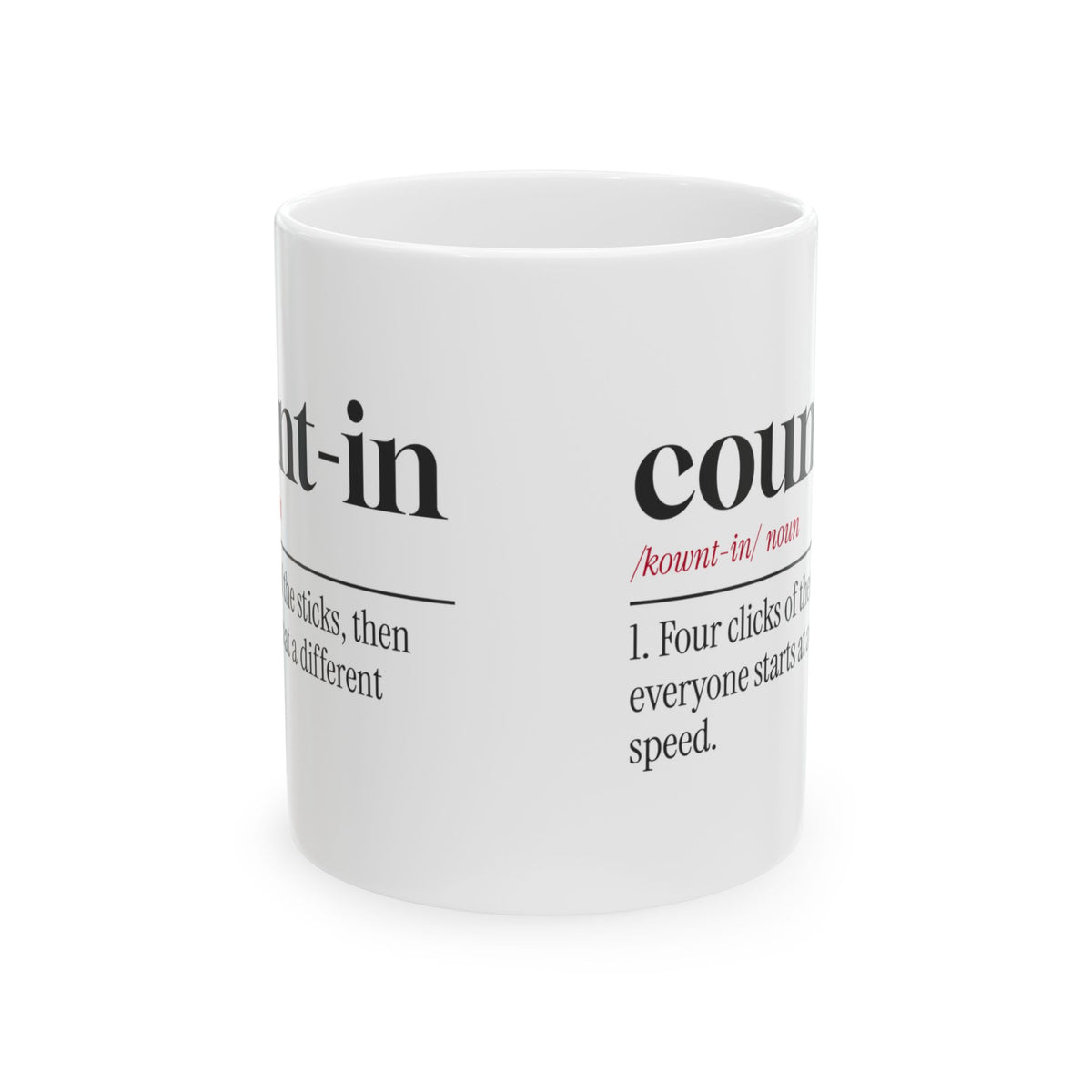Funny Drummer Coffee Mug Count-In Definition For Drummers