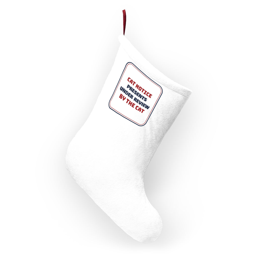 Funny Christmas Stocking Presents Under Review By The Cat Sign