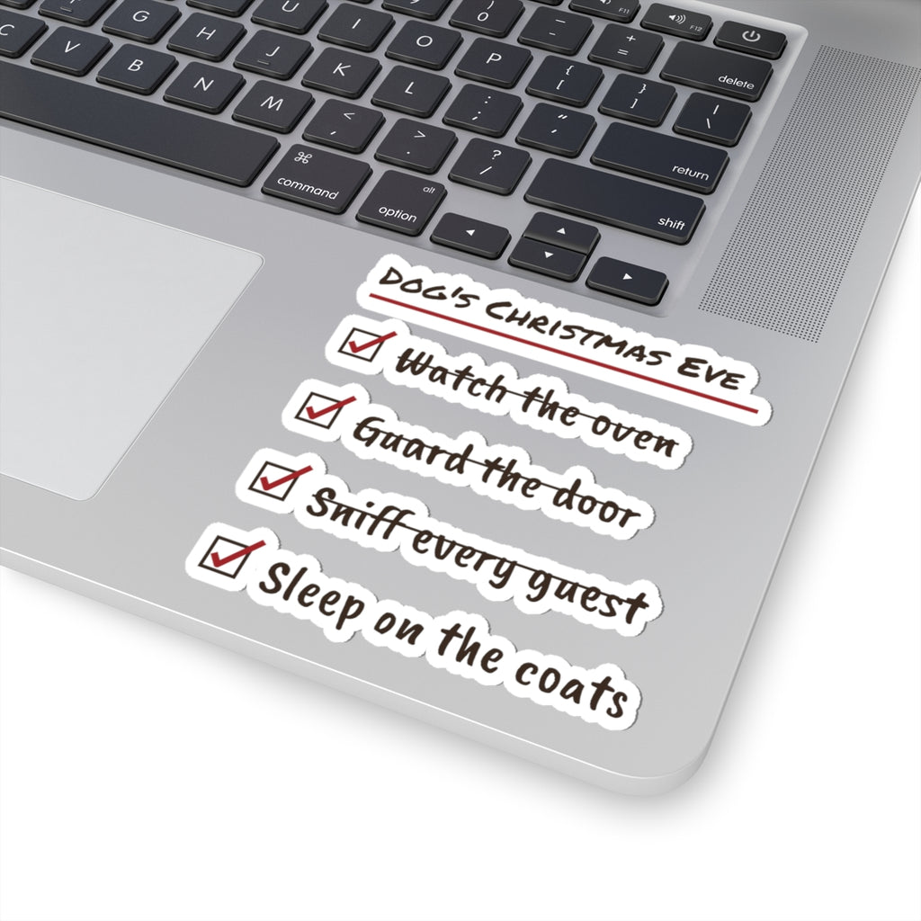 Funny Christmas Dog Sticker Dog's Christmas Eve Checklist