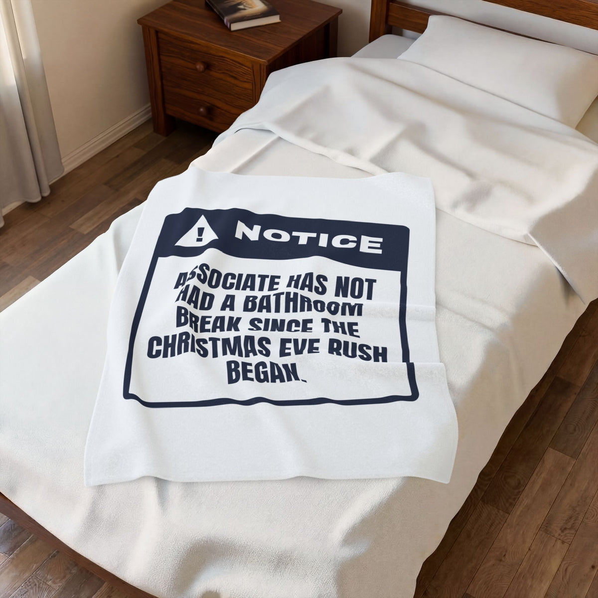 Funny Retail Christmas Throw Blanket Bathroom Break Before The Rush