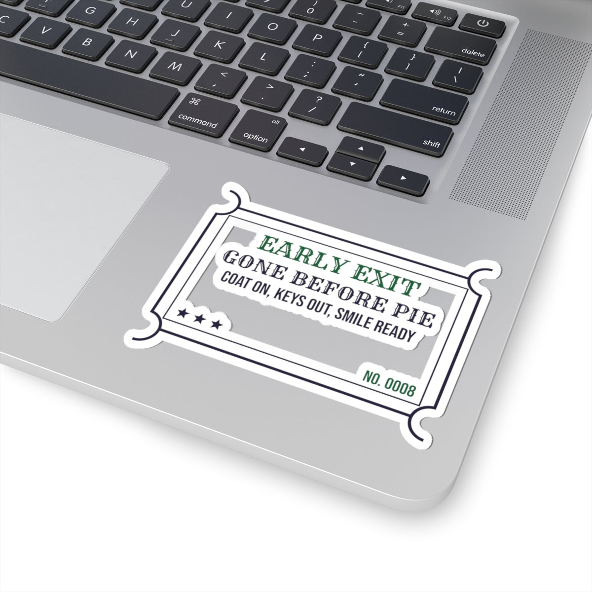 Funny Introvert Christmas Sticker Gone Before Pie Early Exit Ticket