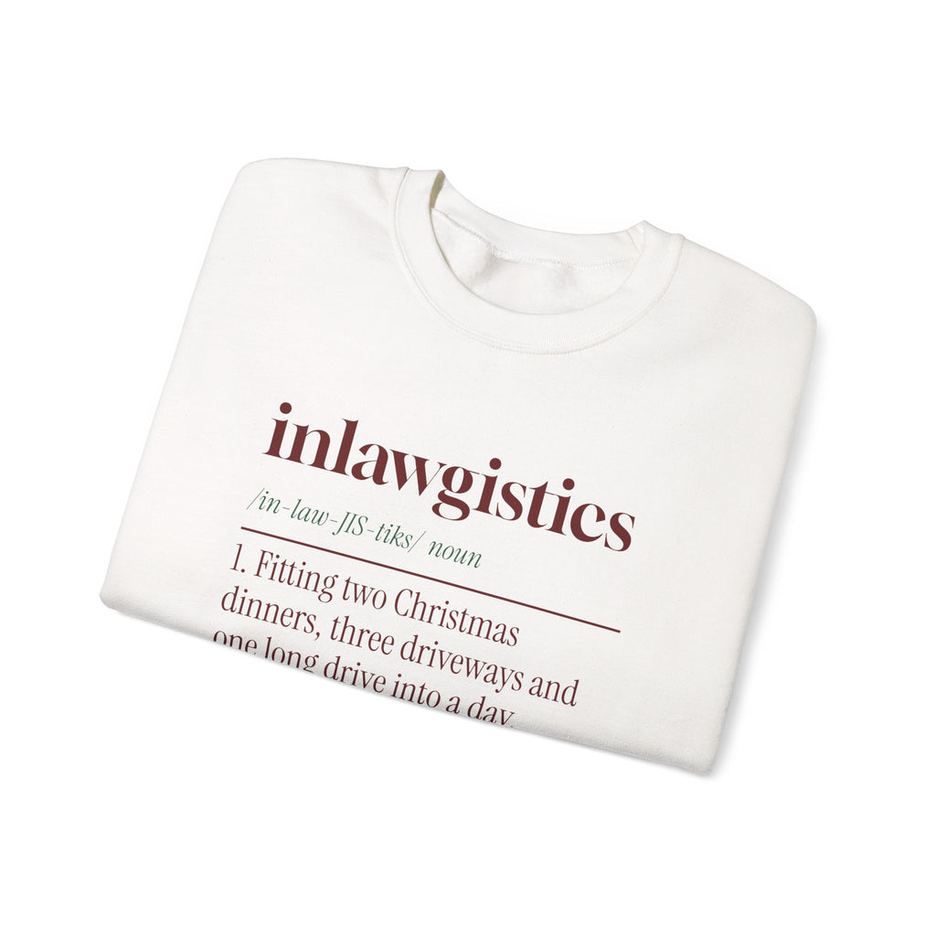 Funny Christmas In-Laws Sweatshirt Inlawgistics Dictionary Definition