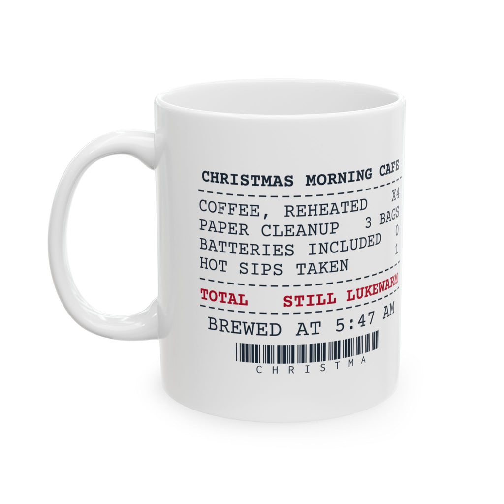 Funny Christmas Coffee Mug Coffee Reheated Four Times Receipt