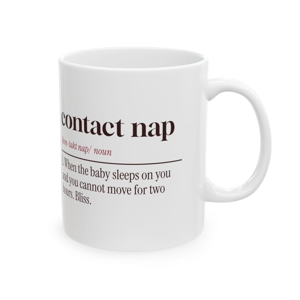 Funny New Mom Mug Contact Nap Dictionary Definition
