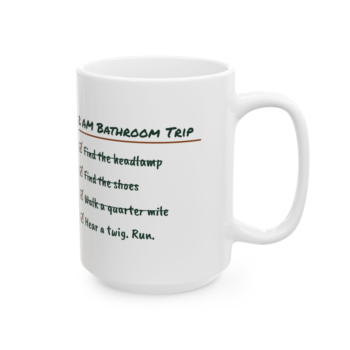 Funny Camping Coffee Mug 2 AM Bathroom Trip Checklist For Campers