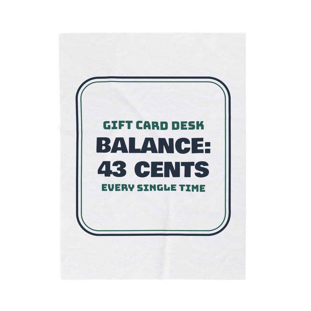 Funny Christmas Retail Throw Blanket Gift Card Balance 43 Cents