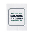 Funny Christmas Retail Throw Blanket Gift Card Balance 43 Cents