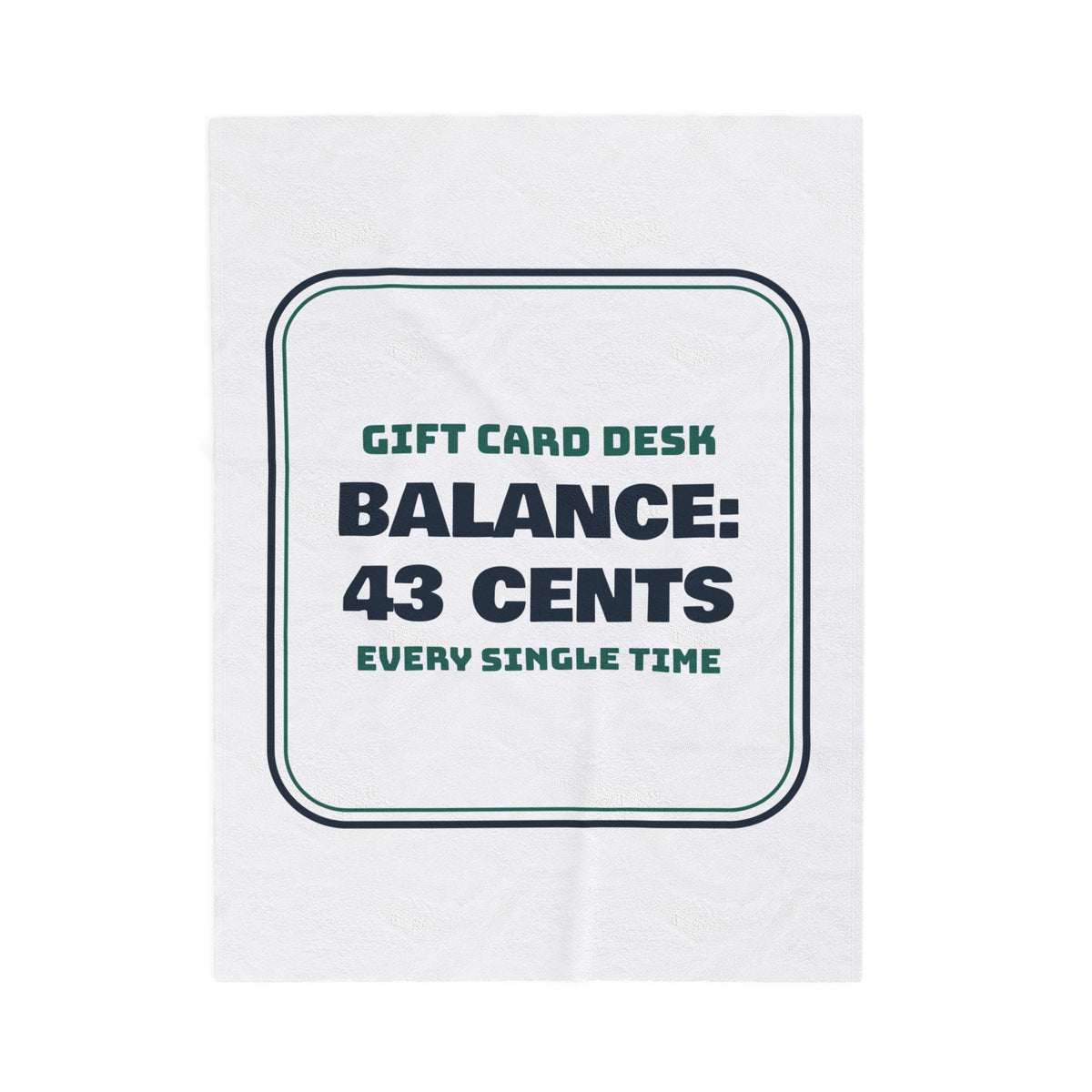 Funny Christmas Retail Throw Blanket Gift Card Balance 43 Cents