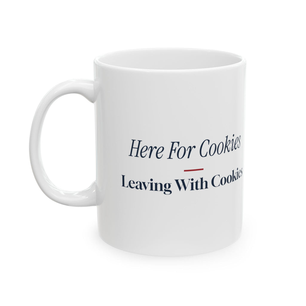 Funny Christmas Coffee Mug Here For Cookies Leaving With Cookies