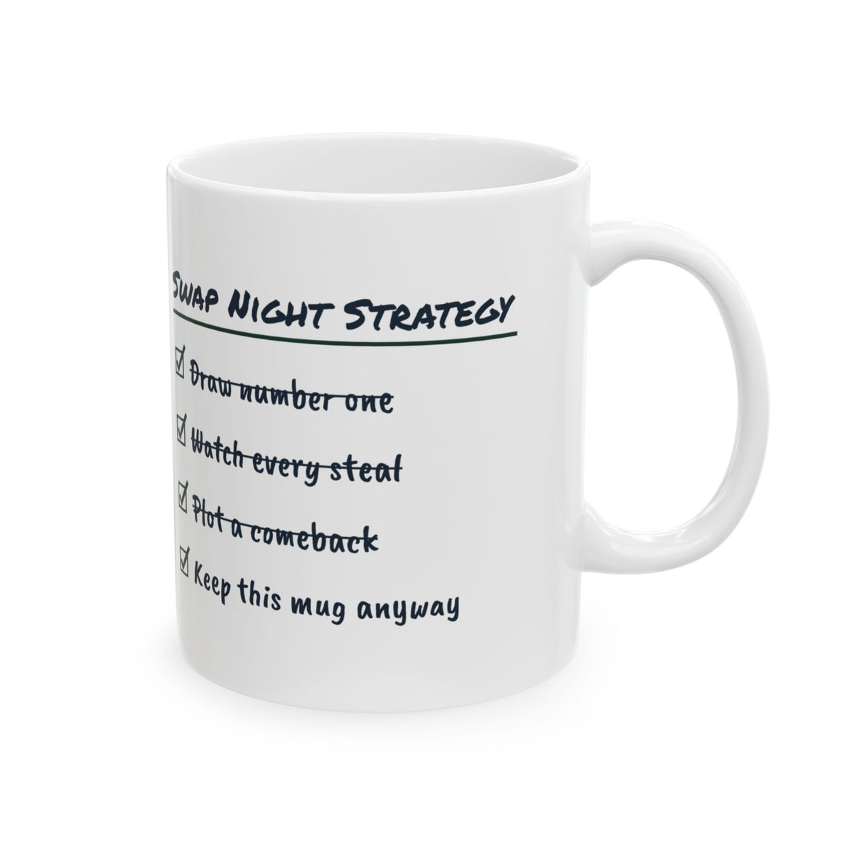 Funny White Elephant Coffee Mug Swap Night Strategy Checklist