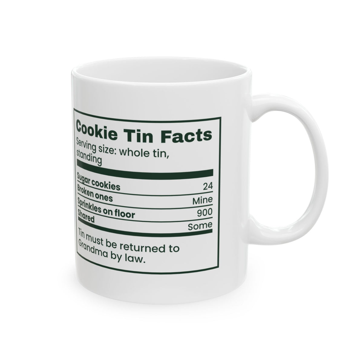 Funny Christmas Baking Coffee Mug Cookie Tin Facts For Bakers