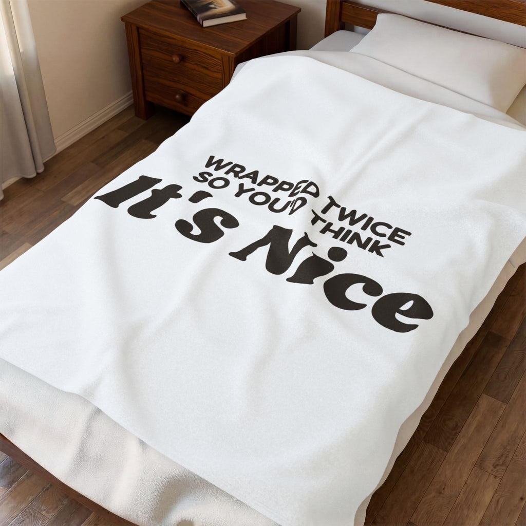 Funny White Elephant Throw Blanket Wrapped Twice So You'd Think Its Nice