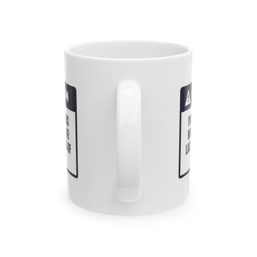 Funny Christmas Coffee Mug Last Eight Inches Of Tape Warning