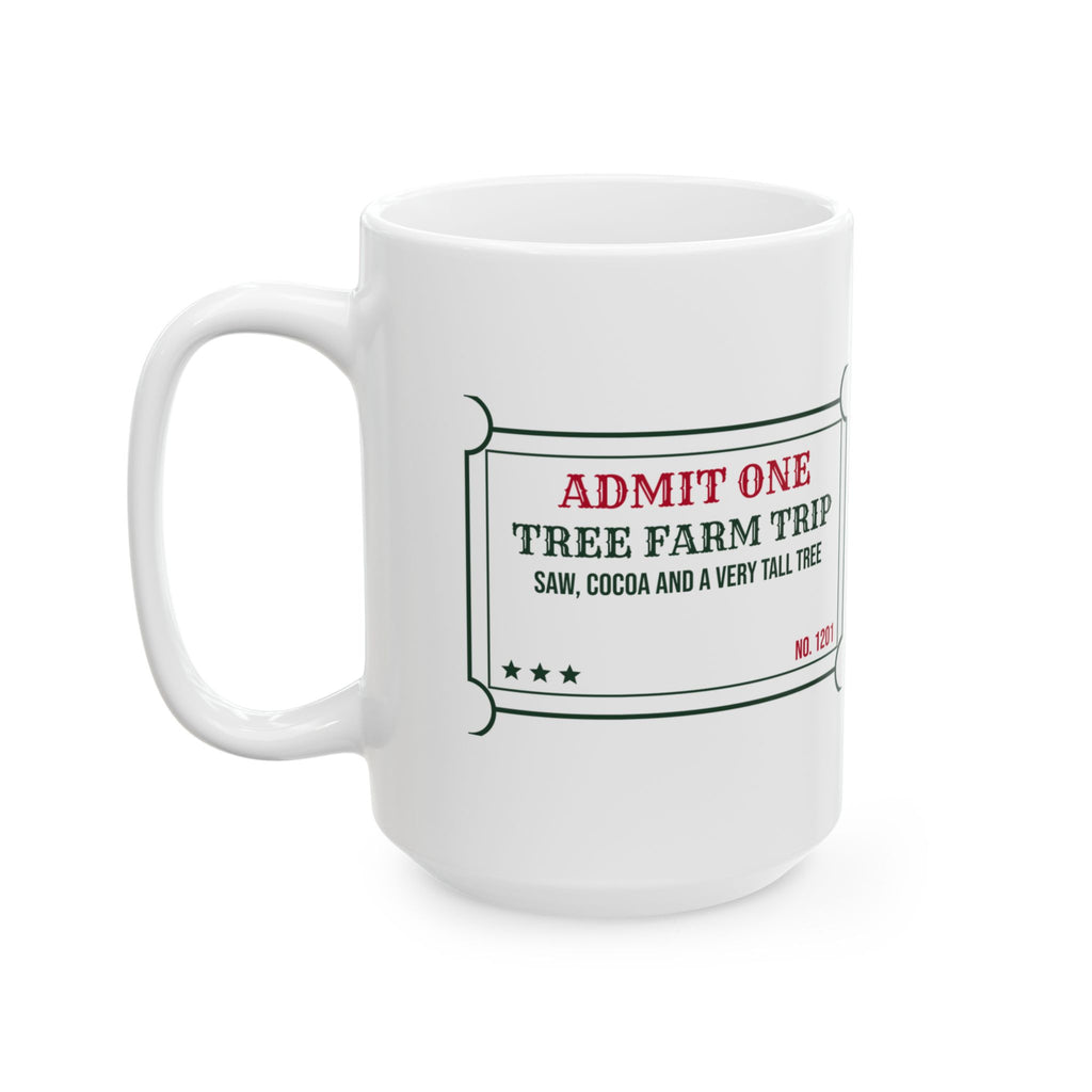 Christmas Coffee Mug Tree Farm Trip Saw Cocoa And Twine