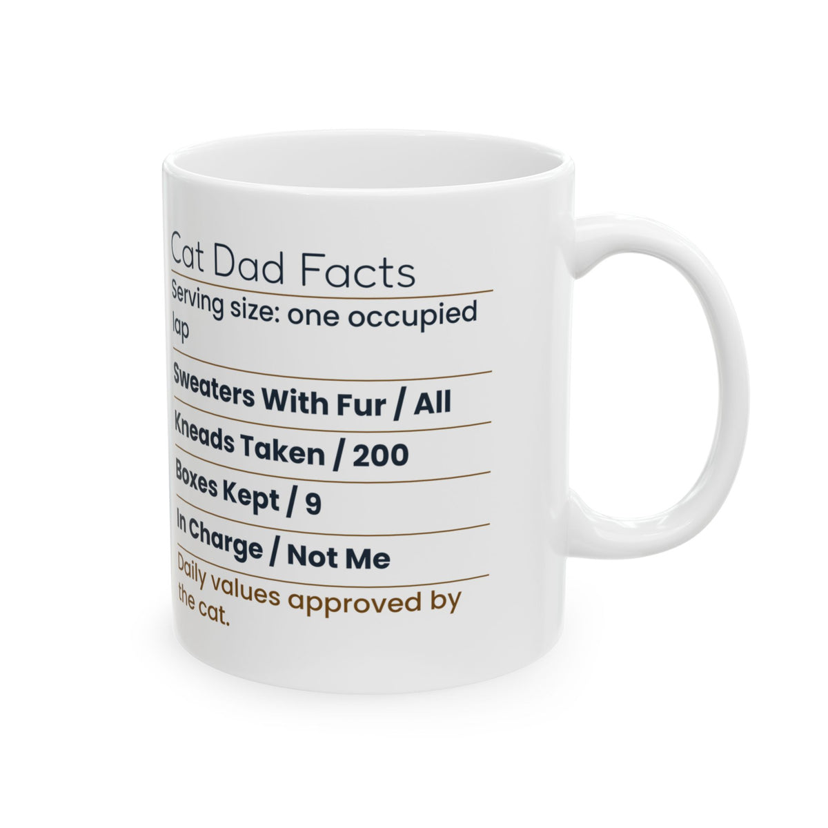 Funny Cat Dad Coffee Mug Cat Dad Facts Label For Cat Lovers