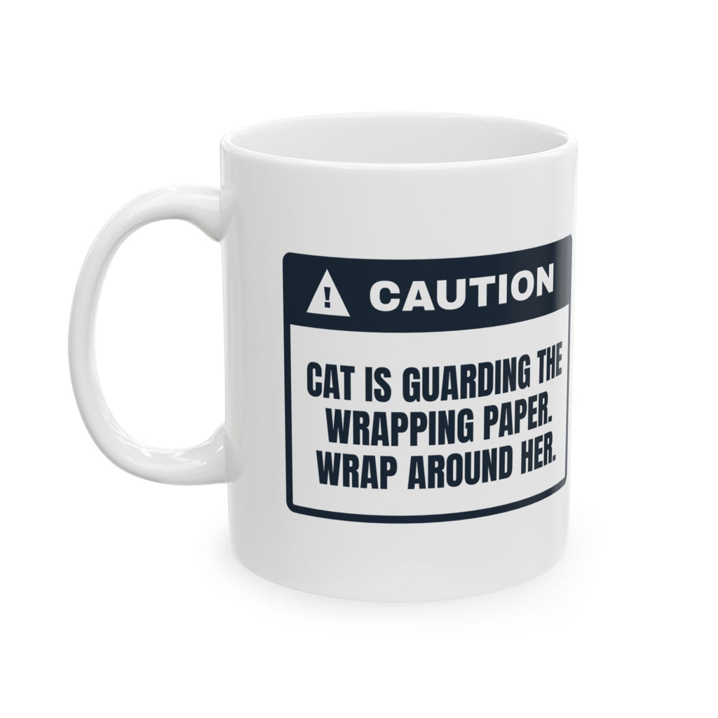 Funny Christmas Cat Coffee Mug Wrap Around The Cat For Cat Lovers