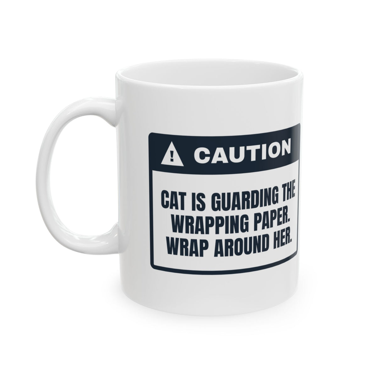 Funny Christmas Cat Coffee Mug Wrap Around The Cat For Cat Lovers