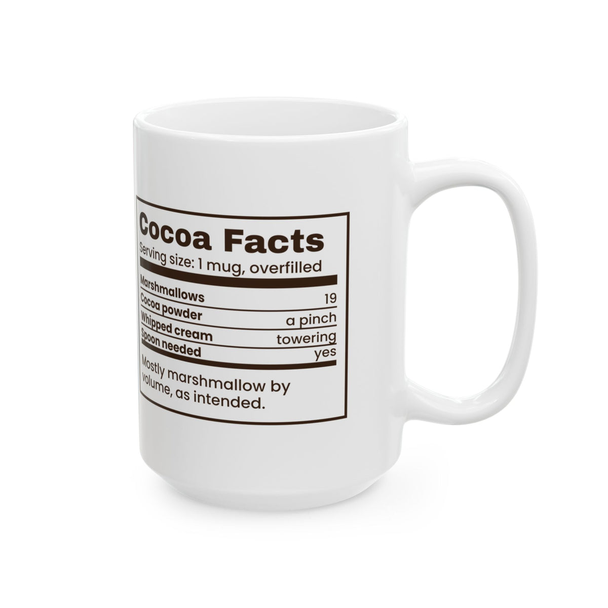 Funny Hot Cocoa Christmas Coffee Mug Cocoa Facts Marshmallows 19