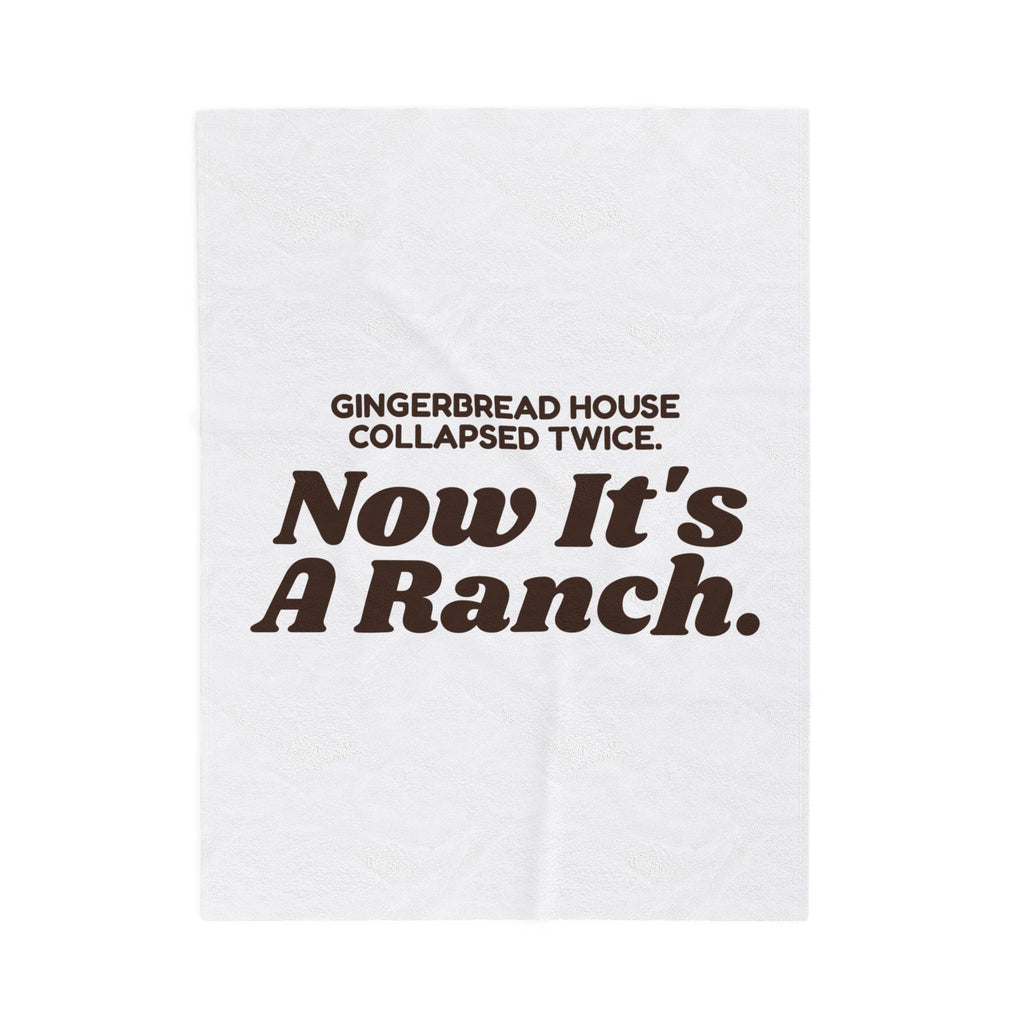 Funny Christmas Baking Throw Blanket Gingerbread House Now It's A Ranch