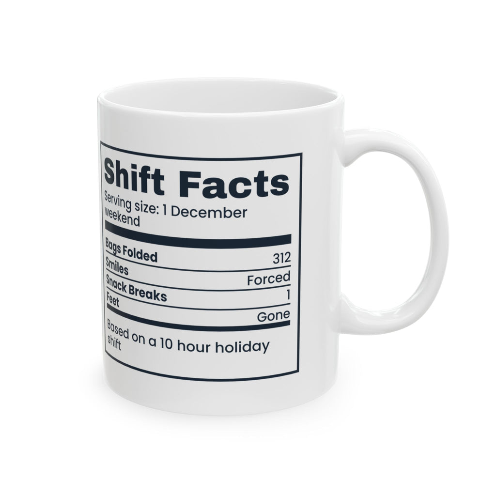 Funny Christmas Retail Coffee Mug Shift Facts For Retail Workers