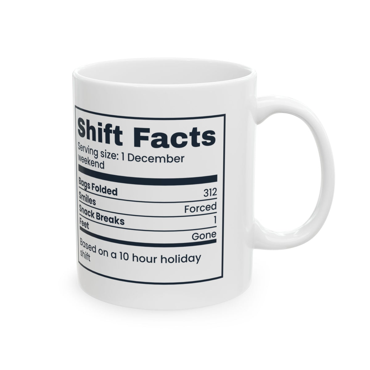 Funny Christmas Retail Coffee Mug Shift Facts For Retail Workers