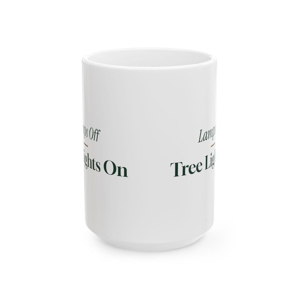 Cozy Christmas Coffee Mug Lamps Off Tree Lights On