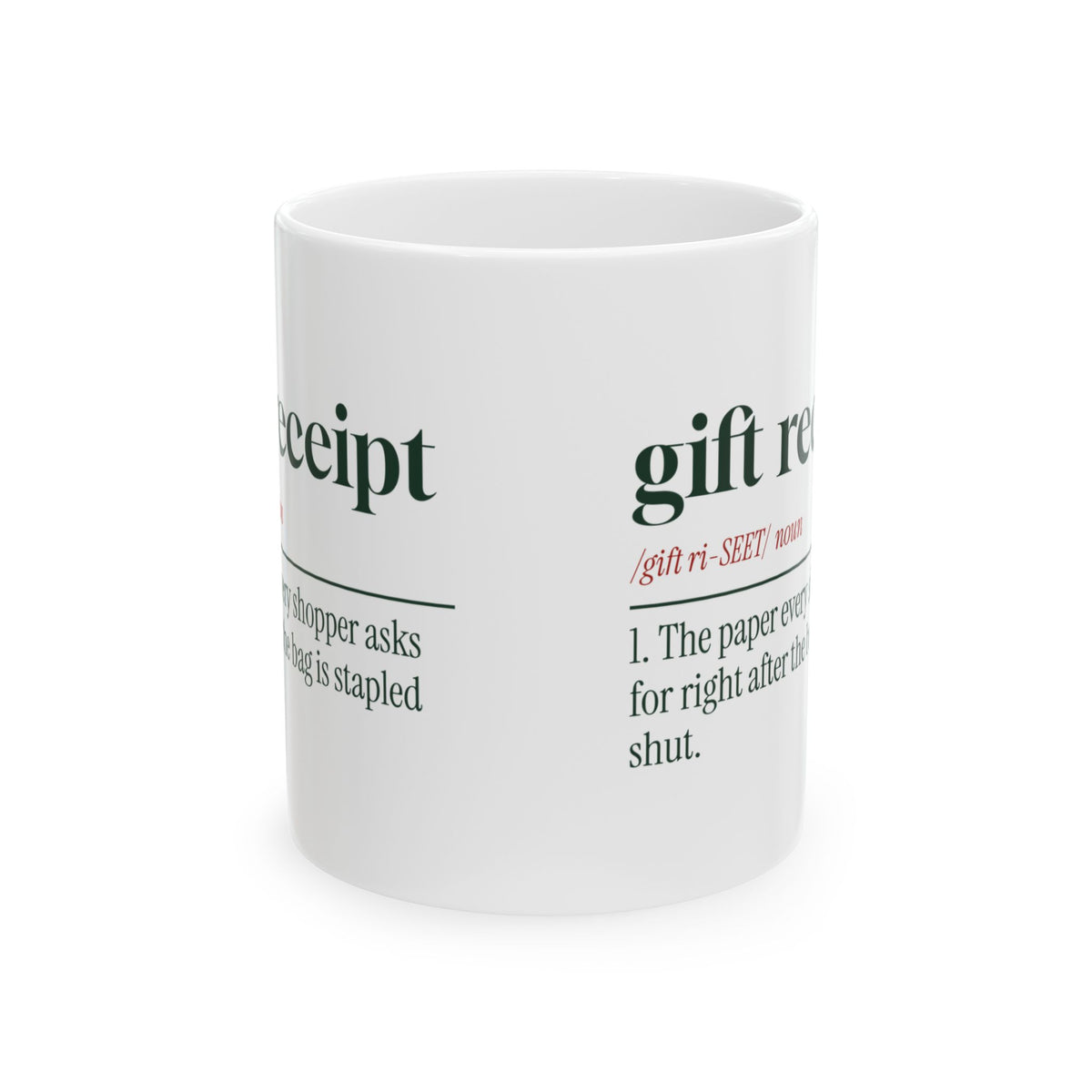 Funny Retail Christmas Coffee Mug Gift Receipt Definition For Cashiers