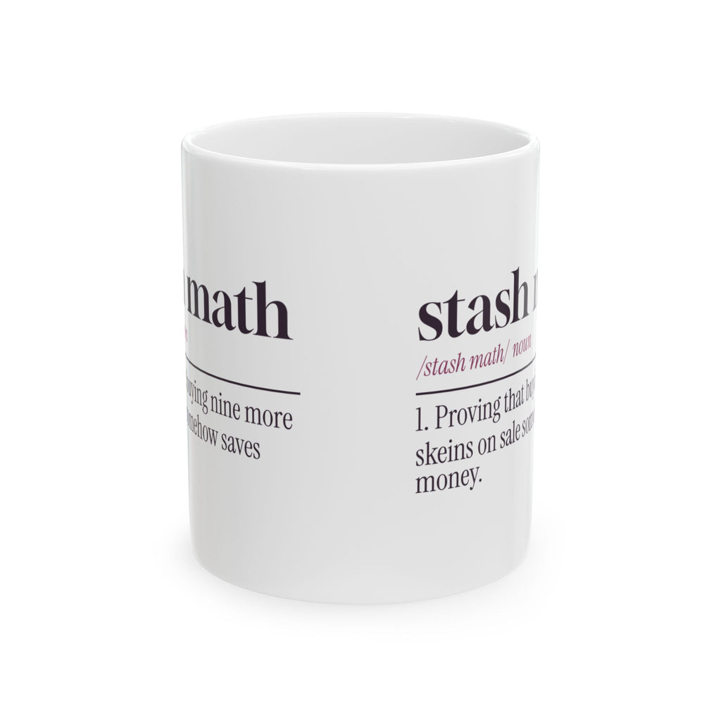 Funny Knitting Coffee Mug Stash Math Dictionary Definition