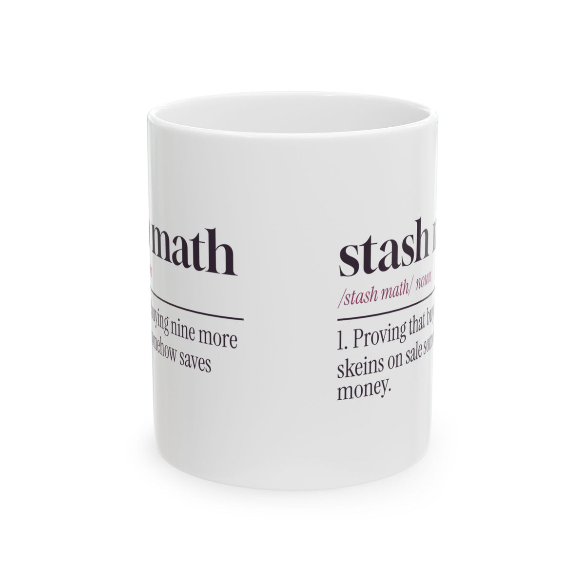 Funny Knitting Coffee Mug Stash Math Dictionary Definition