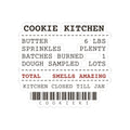 Funny Christmas Baking Sticker Cookie Kitchen Receipt