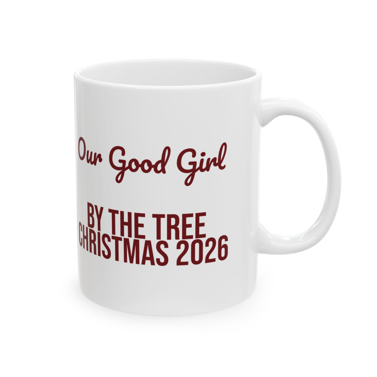 Christmas Coffee Mug Our Good Girl By The Tree 2026 For Dog Moms