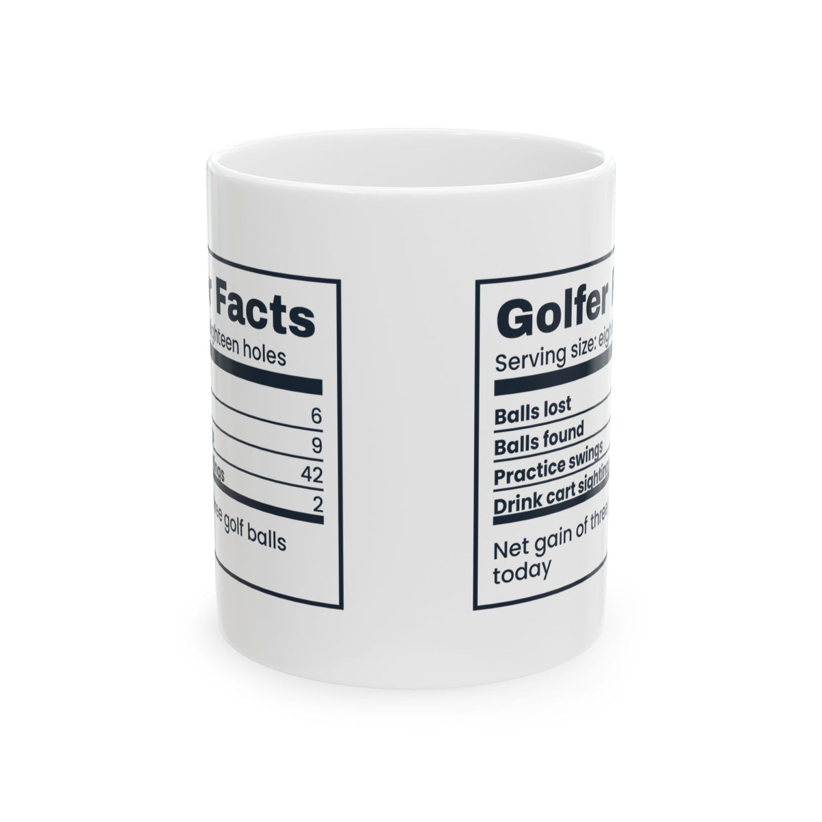 Funny Golfer Mug Golfer Facts Label Lost Six Found Nine