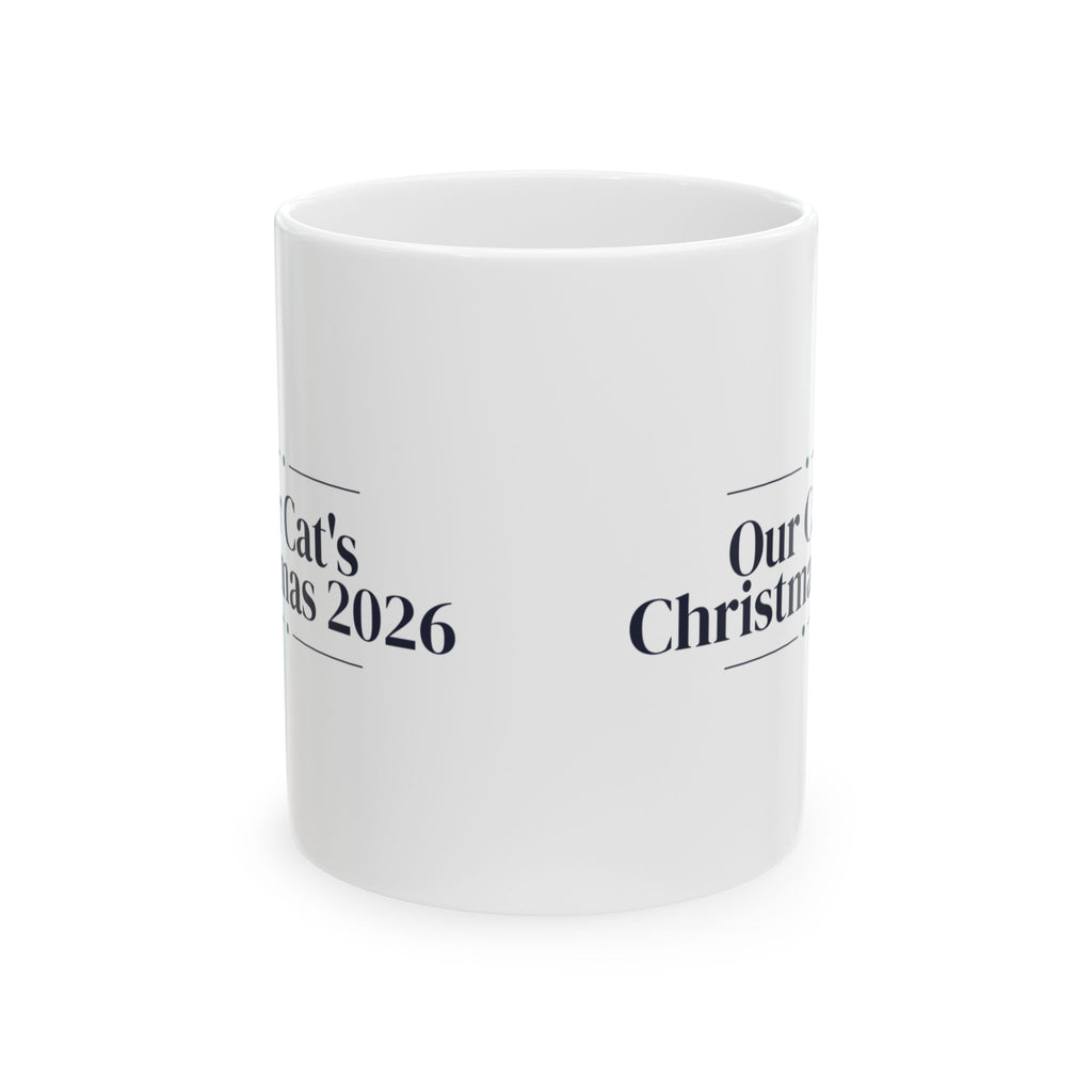 Our Cat's Christmas 2026 Coffee Mug Classic Serif For Cat Lovers