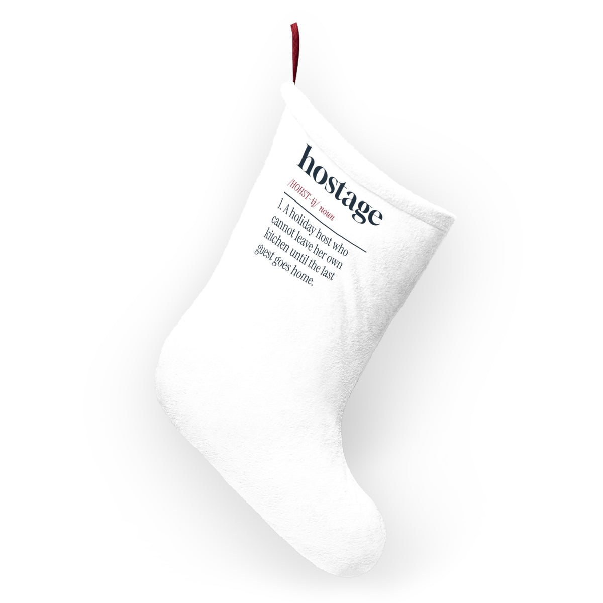 Funny Christmas Stocking For Host Hostage Dictionary Definition