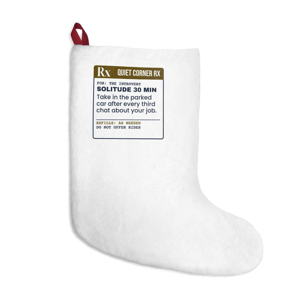 Funny Introvert Christmas Stocking Solitude Prescription Label