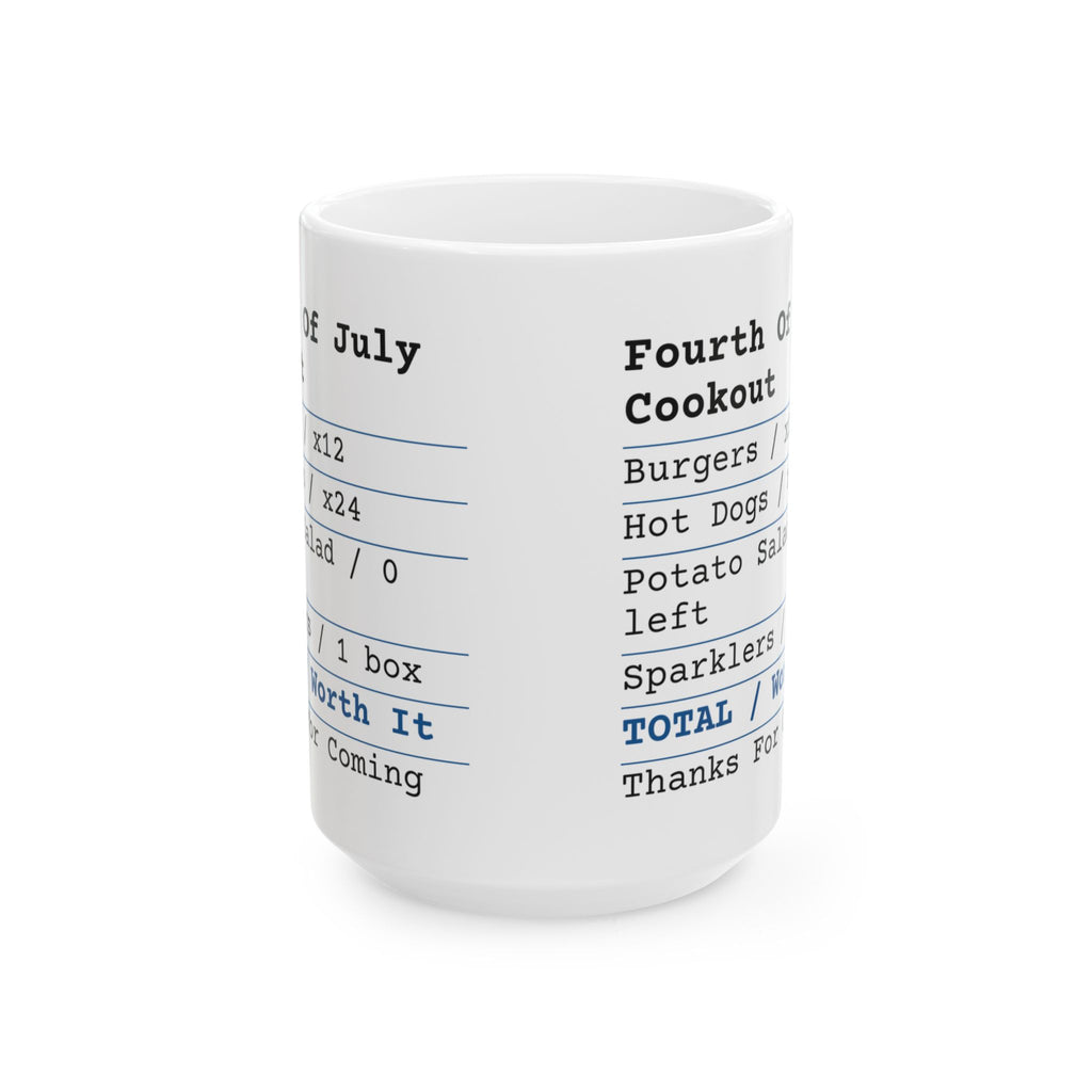 Funny Cookout Receipt Coffee Mug Fourth Of July For Host