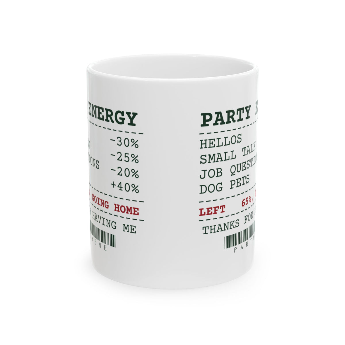 Funny Introvert Christmas Party Coffee Mug Party Energy Receipt