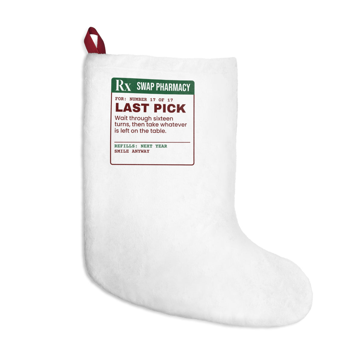 Funny White Elephant Christmas Stocking Last Pick Whatever Is Left