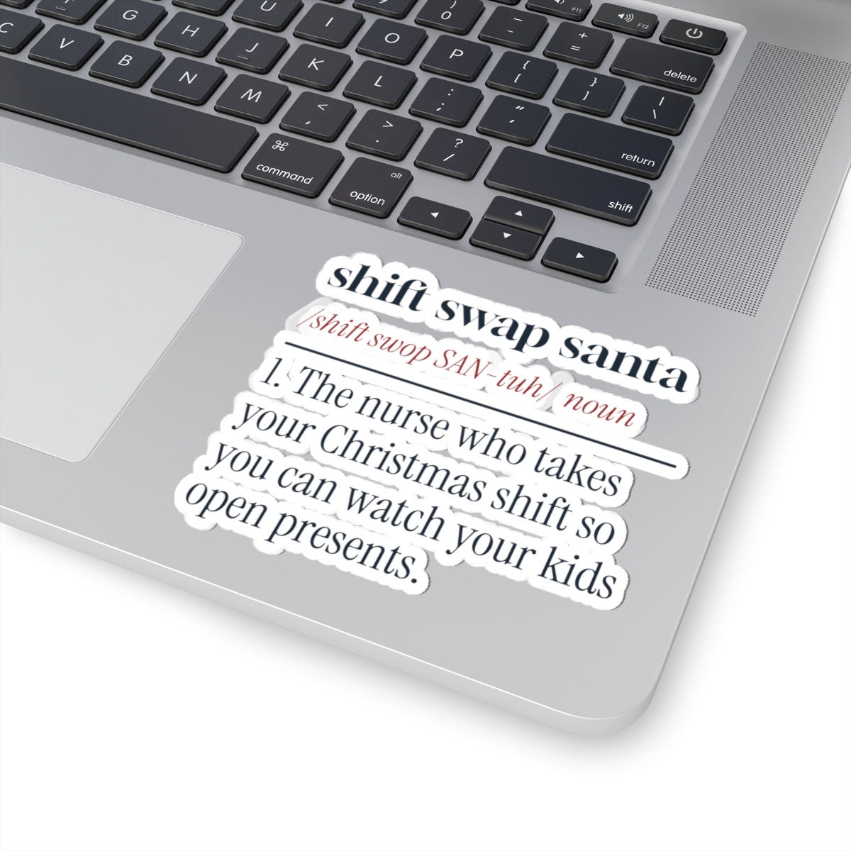 Funny Christmas Nurse Sticker Shift Swap Santa Dictionary Definition