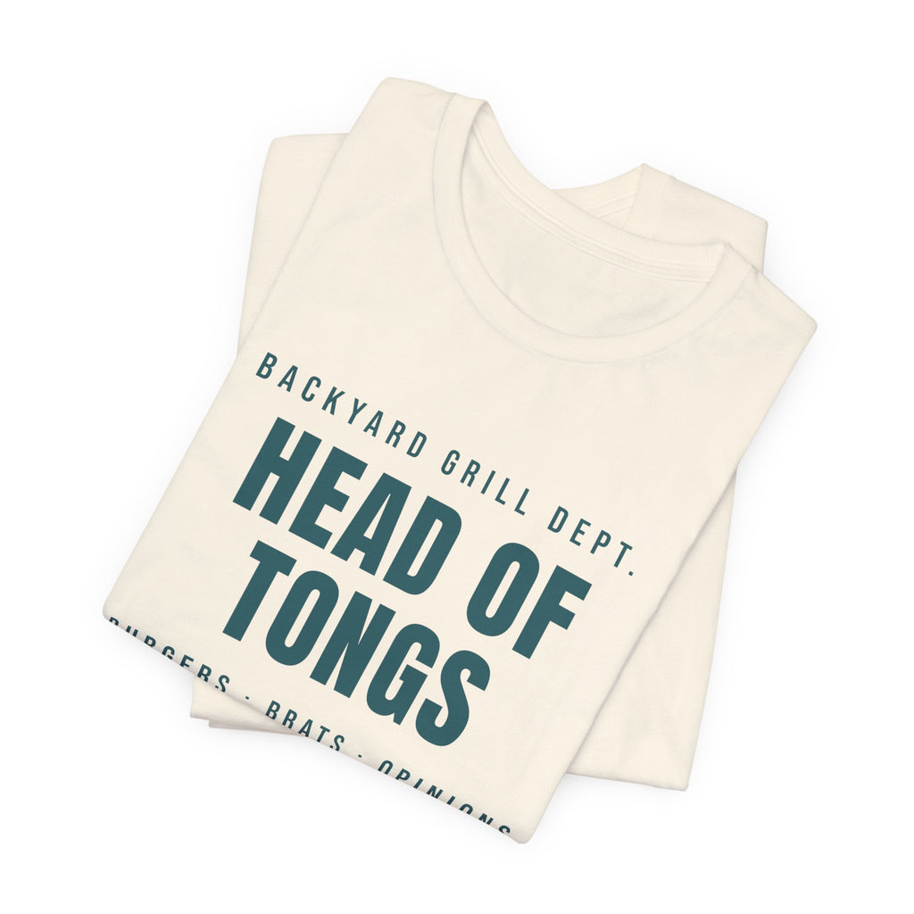Funny Grill Dad Shirt Head Of Tongs Backyard BBQ