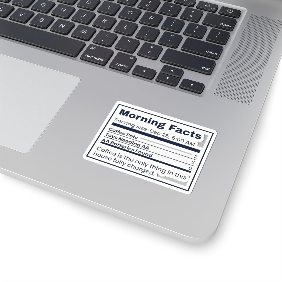 Funny Christmas Sticker Morning Facts Batteries Not Found For Parents