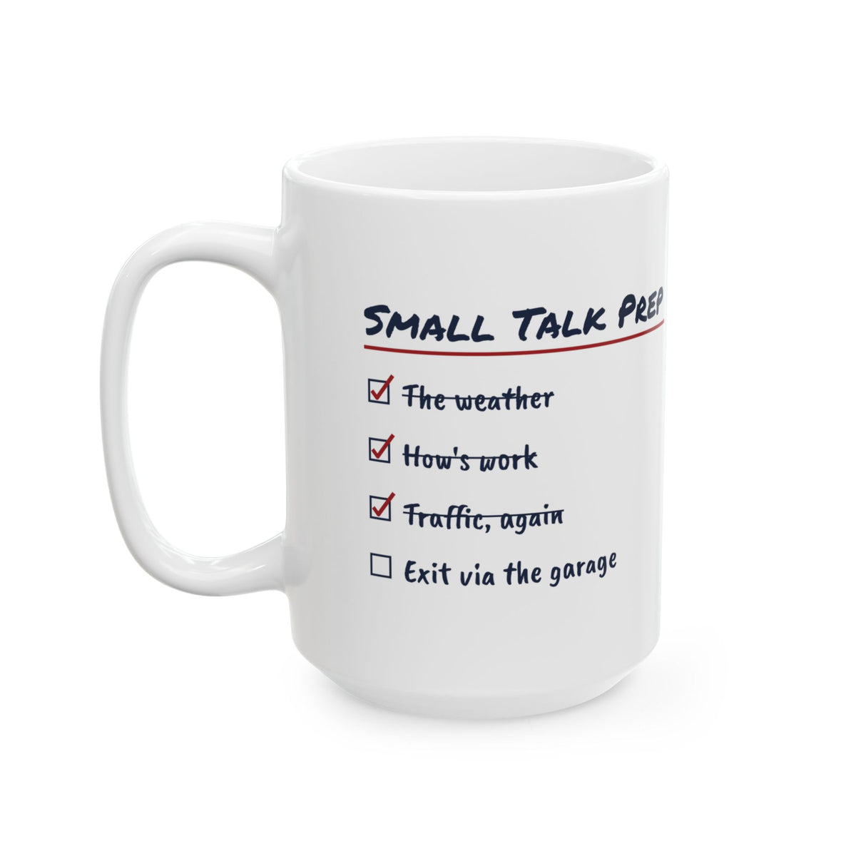 Funny Christmas Coffee Mug Small Talk Prep Checklist For Introverts