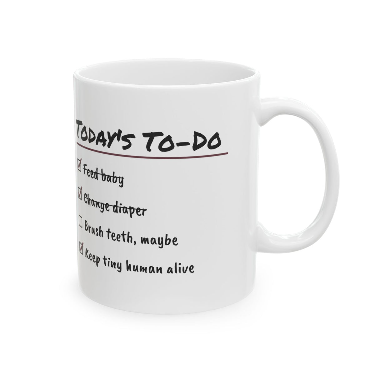New Mom Coffee Mug Today's To-Do Checklist For First Time Moms