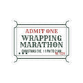 Funny Christmas Sticker Wrapping Marathon Ticket For Mom And Dad