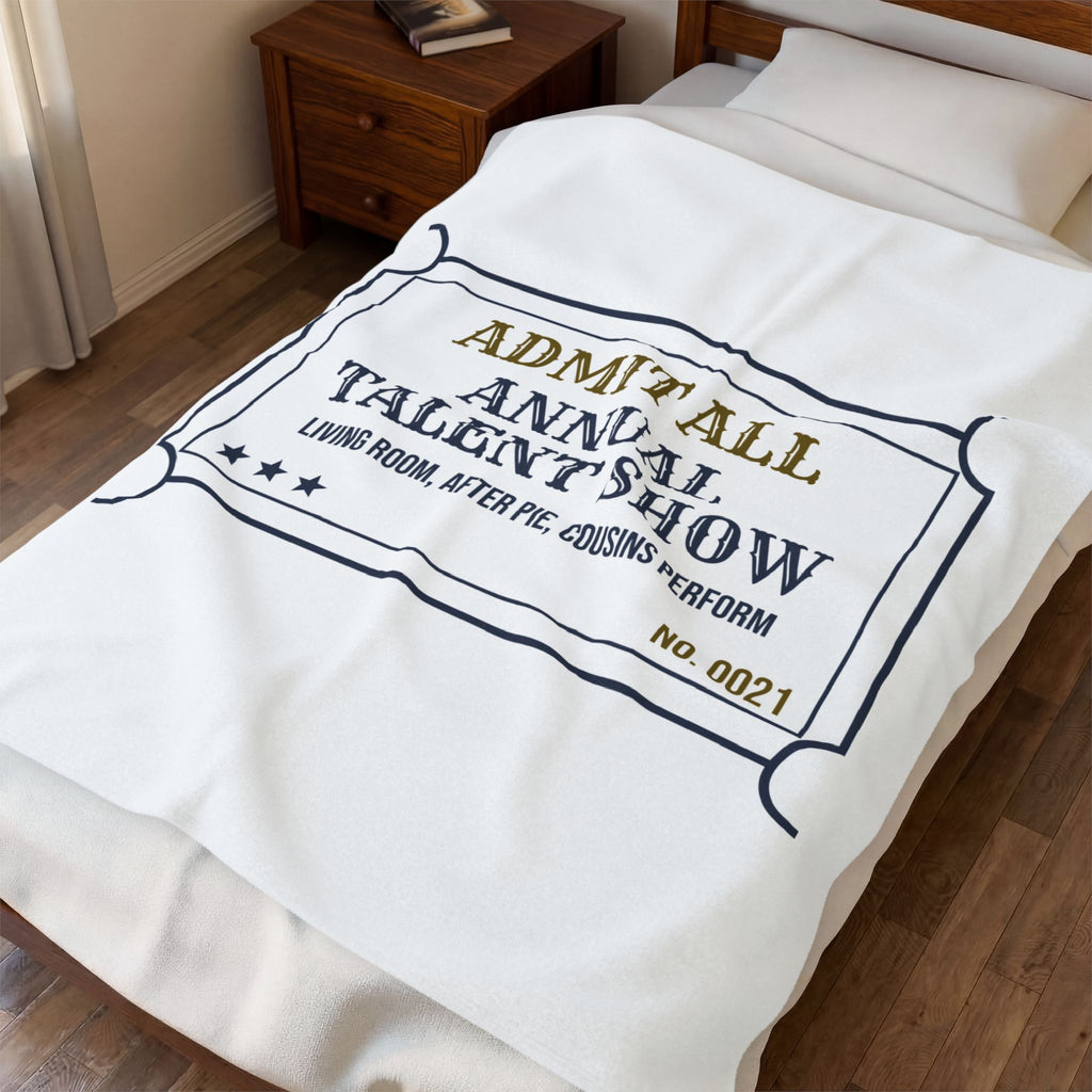 Funny Family Christmas Throw Blanket Annual Talent Show Ticket