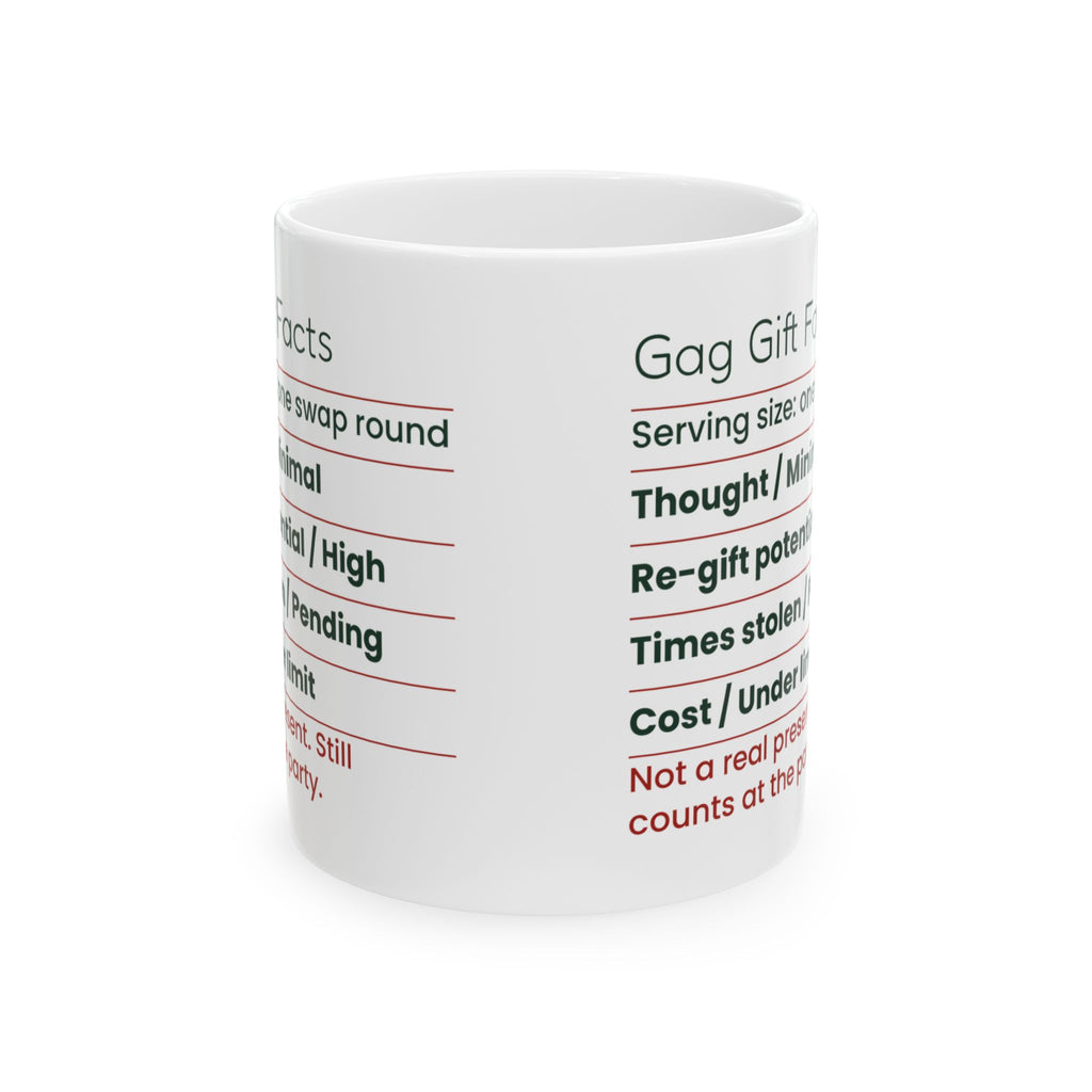 Funny White Elephant Coffee Mug Gag Gift Facts Label For Coworkers